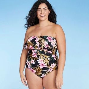 NEW Kona Sol Double Flounce Convertible Tropical Swimsuit